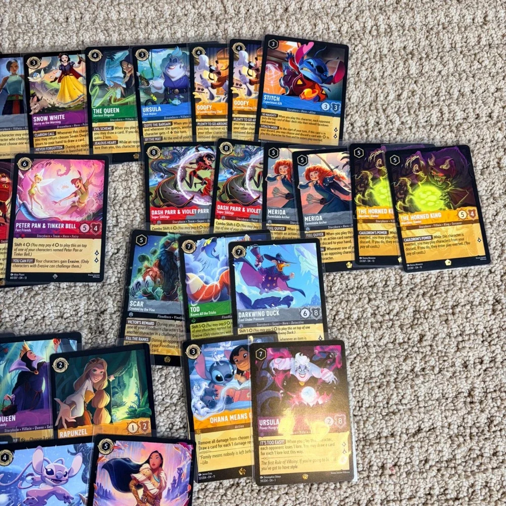 Disney Lorcana Card Lot Legendary Sun Yee Peter Pan Anna Foil Epic Rapunzel Elsa